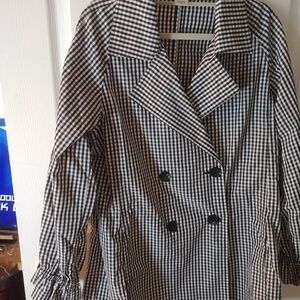 Light Checkered double breasted jacket Sz 10. Allison Daley